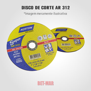 BET-MAR - ABRASIVOS - DISCO DE CORTE AR312