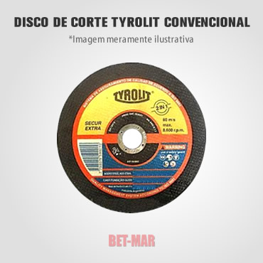 BET-MAR - ABRASIVOS - DISCO DE CORTE TYROLIT CONVENCIONAL
